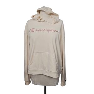 Champion Cream Pink Fleece Hoodie L